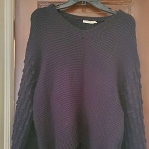 Black Balloon Sleeve Sweater